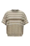 Brunello Cucinelli Lurex Stripes Sweater Sweaters And Cardigans