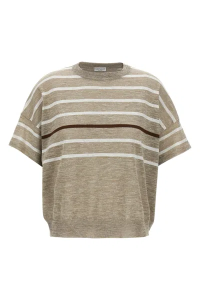 BRUNELLO CUCINELLI BRUNELLO CUCINELLI LUREX STRIPES SWEATER