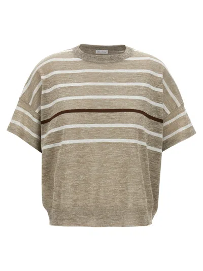 BRUNELLO CUCINELLI LUREX STRIPES SWEATER