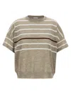 Brunello Cucinelli Lurex Stripes Sweater Sweaters And Cardigans