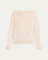 Brunello Cucinelli Lurex Summer Stripe Linen Sweater In Neutral