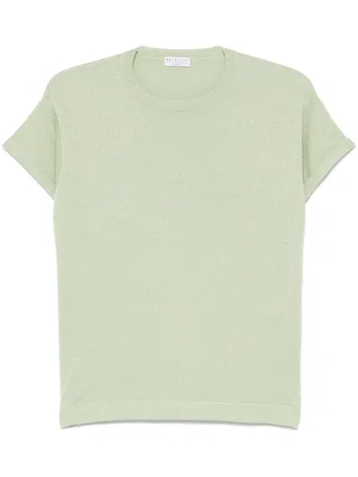 Brunello Cucinelli Lurex T-shirt In Green