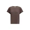 Brunello Cucinelli Lightweight Cashmere And Silk Sweater With Lurex Inserts In Brown