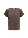 Brunello Cucinelli Lightweight Cashmere And Silk Sweater With Lurex Inserts In Brown