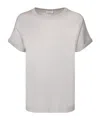 Brunello Cucinelli Silk Lurex Mother-of-pearl T-shirt In White