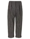 Brunello Cucinelli Women Lurex Pants In Gray