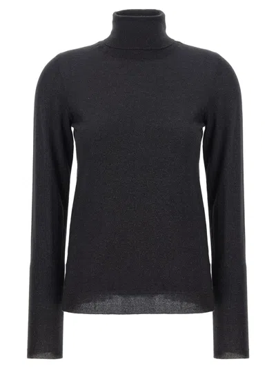 Brunello Cucinelli Lurex Turtleneck Sweater, Cardigans In Blue