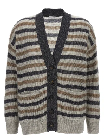 BRUNELLO CUCINELLI LUREX WOOL CARDIGAN