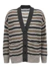 Brunello Cucinelli Lurex Wool Cardigan Sweaters And Cardigans Multicolor