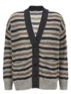 Brunello Cucinelli Lurex Wool Cardigan Sweaters And Cardigans Multicolor In Gray