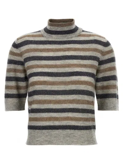 BRUNELLO CUCINELLI BRUNELLO CUCINELLI LUREX WOOL CROPPED SWEATER