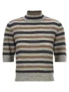 Brunello Cucinelli Lurex Wool Cropped Sweater Sweaters And Cardigans Multicolor