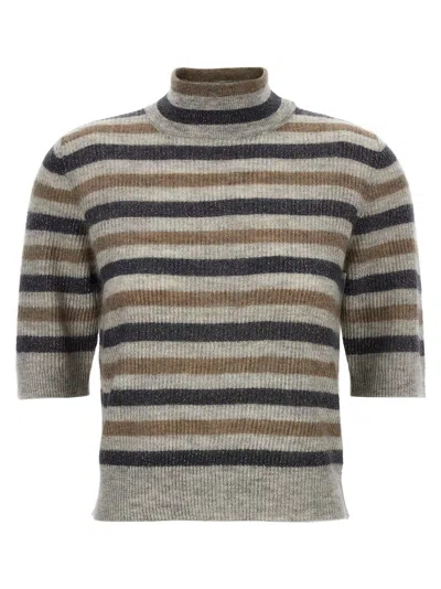 BRUNELLO CUCINELLI LUREX WOOL CROPPED SWEATER