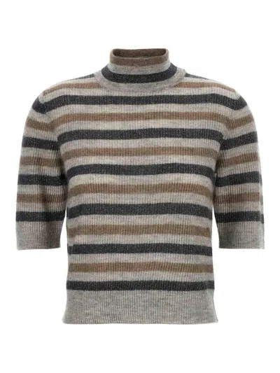 Brunello Cucinelli Lurex Wool Cropped Sweater