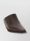 Brunello Cucinelli Luxe Block Heel Leather Mules