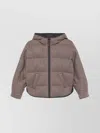 Brunello Cucinelli Long-sleeved Hooded Cotton Coat In Brown