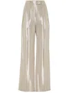 Brunello Cucinelli Women's Sparkling Linen Gabardine Loose Track Trousers In Neutrals