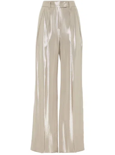 BRUNELLO CUCINELLI BRUNELLO CUCINELLI LUXE DARK BLUE WIDE-LEG TROUSERS