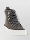 Brunello Cucinelli Lace-up High-top Casual Shoes In Green
