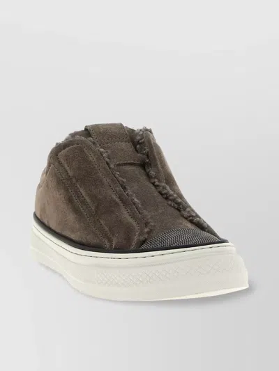 Brunello Cucinelli Luxe Suede Round Toe Sneakers