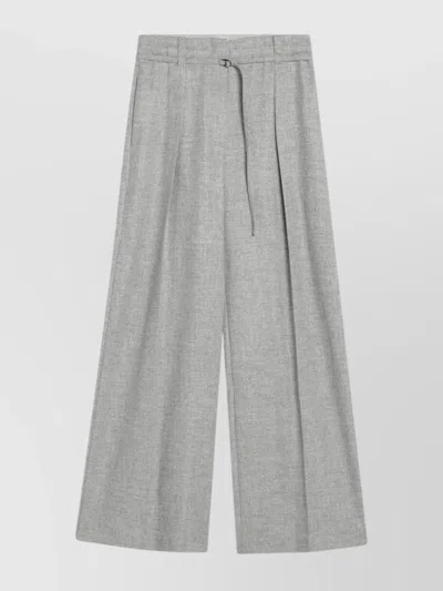 BRUNELLO CUCINELLI LUXE WOOL AND CASHMERE WIDE-LEG TROUSERS