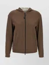 Brunello Cucinelli Luxe Zipper Pull Hoodie In Brown