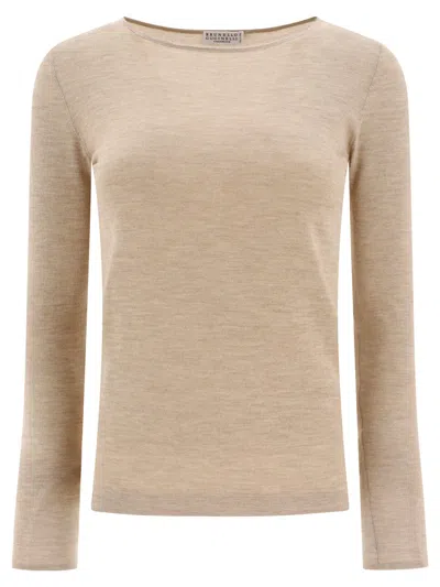 Brunello Cucinelli Luxurious Beige Sweater For Women In Neutral