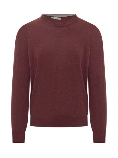 Brunello Cucinelli Luxurious Cashmere Pullover In Brown