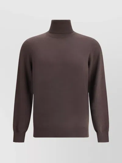 Brunello Cucinelli Luxurious Cashmere Turtleneck Sweater In Brown