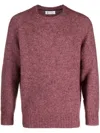 Brunello Cucinelli Versatile Ribbed Crew Neck Knit In Purple