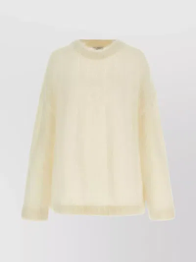 Brunello Cucinelli Luxurious Mohair Silk Long Sleeve Knit In Yellow
