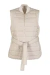 Brunello Cucinelli Women's Down Sleeveless Jacket In Tan