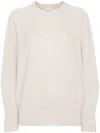 Brunello Cucinelli English Rib Knit Sweater In Neutrals
