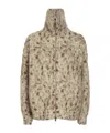 Brunello Cucinelli Lynx-jacquard Brushed Mohair-blend Cardigan In Nude
