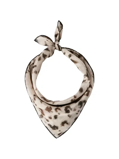 Brunello Cucinelli Lynx-print Silk Foulard In Neutral
