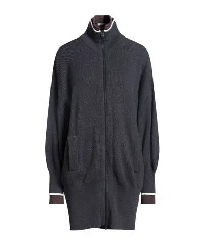 Brunello Cucinelli M Lange Knitted Cardigans In Black