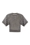 Brunello Cucinelli Women's Maglia Dazzling Rete A Coste In Grey