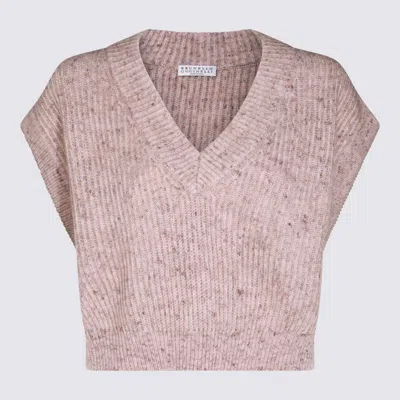 Brunello Cucinelli Ribbed-knit Top In Pink