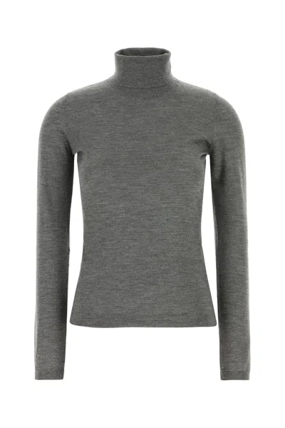 Brunello Cucinelli Grey Cashmere Blend Sweater In Gray