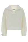 Brunello Cucinelli Women Sparkling Net Cotton Hooded Cardigan In White