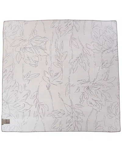 Brunello Cucinelli Magnolia Print Silk Scarf