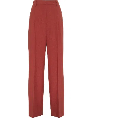 Brunello Cucinelli Virgin-wool Tailored Trousers In Red