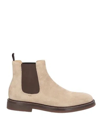 Brunello Cucinelli Man Ankle Boots Beige Size 7 Leather In Neutral