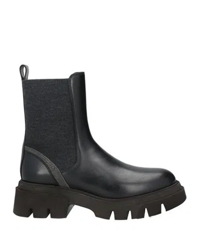 Brunello Cucinelli Man Ankle Boots Black Size 7 Leather