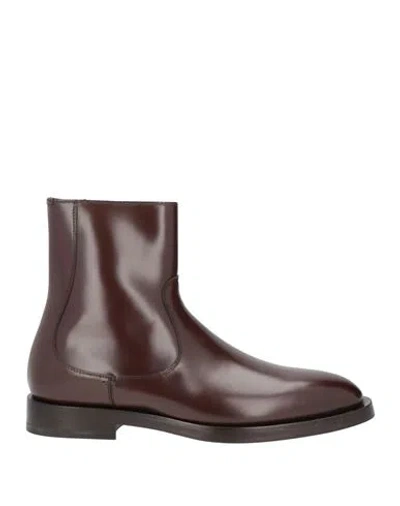 Brunello Cucinelli Man Ankle Boots Brown Size 9.5 Leather In White