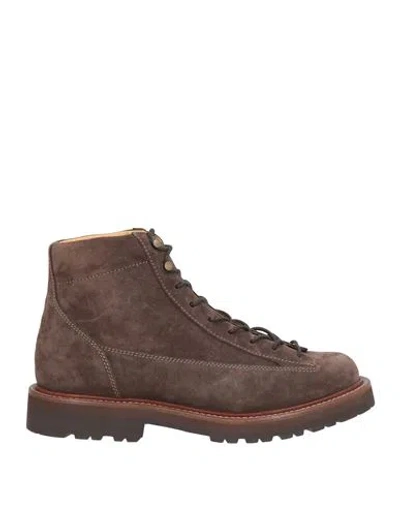Brunello Cucinelli Man Ankle Boots Chocolate Brown Size 10 Leather