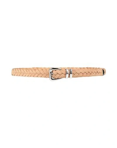 Brunello Cucinelli Man Belt Camel Size 39.5 Soft Leather In Neutral