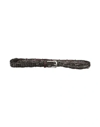 Brunello Cucinelli Man Belt Dark Brown Size 38 Leather
