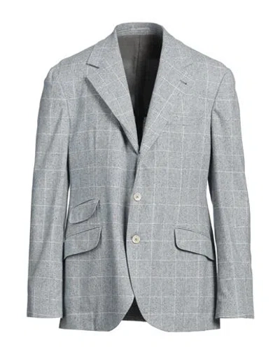 Brunello Cucinelli Man Blazer Azure Size 44 Silk, Wool, Cashmere In Blue