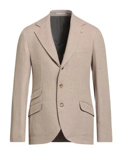 Brunello Cucinelli Man Blazer Beige Size 46 Cashmere In Neutral